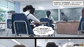 Educating Ella - 18yo Size Queen Collage Girl Caught Riding Huge dildo at School - 3D Cartoon Comic
