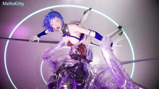 Busty Asian Racing Model's Tied Up DP BDSM - Extreme Monster Cock Fuck