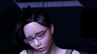 【3D animation+asmr】漂亮黑丝女教师喜欢狠操男学生。Pretty stockings female teacher loves to fuck male students hard.