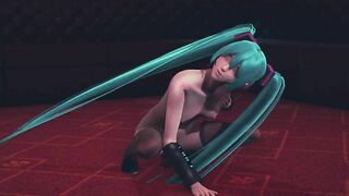 Miku rides a pink cock and gets an orgasm