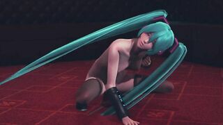 Miku rides a pink cock and gets an orgasm