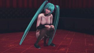 Miku rides a pink cock and gets an orgasm