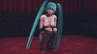 Miku rides a pink cock and gets an orgasm