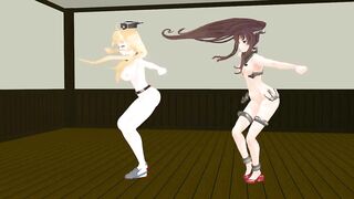 【MMD】Welcom to The CHINKO Yamato Iowa Naked Dance【R-18】