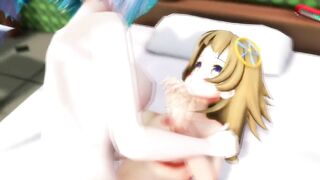 【SEX-MMD】(Yuri) Piststar joins Cirno to read some manga【R-18】