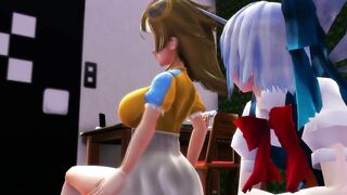 【SEX-MMD】(Yuri) Piststar joins Cirno to read some manga【R-18】