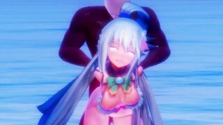 0449 -【R-18 MMD】Konosuba - not so useless goddess and the beach このすばアクアと海で