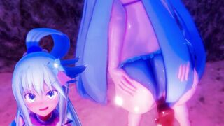 0449 -【R-18 MMD】Konosuba - not so useless goddess and the beach このすばアクアと海で