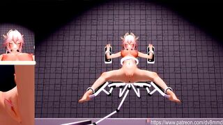 Genshin Impact Yae Miko - Machine Bondage DP Cumflation Facefucking