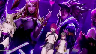 [MMD] Stellar - Marionette Kpop Striptease Dance Ahri Akali Kaisa Evelynn Seraphine KDA Popstar