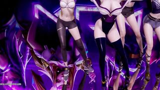 [MMD] Stellar - Marionette Kpop Striptease Dance Ahri Akali Kaisa Evelynn Seraphine KDA Popstar
