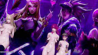 [MMD] Stellar - Marionette Naked Kpop Dance Ahri Akali Kaisa Evelynn Seraphine KDA Popstar 4K 60FPS