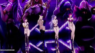 [MMD] Stellar - Marionette Naked Kpop Dance Ahri Akali Kaisa Evelynn Seraphine KDA Popstar 4K 60FPS