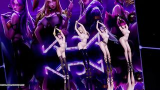 [MMD] Stellar - Marionette Naked Kpop Dance Ahri Akali Kaisa Evelynn Seraphine KDA Popstar 4K 60FPS