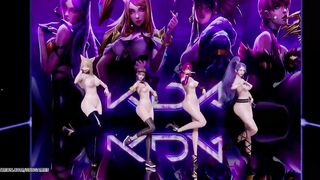 [MMD] Stellar - Marionette Naked Kpop Dance Ahri Akali Kaisa Evelynn Seraphine KDA Popstar 4K 60FPS