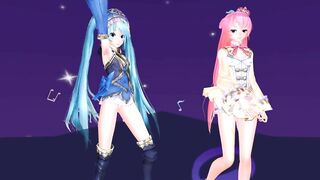【MMD】Lonely tropical fish [Tda-style Miku Luka]【R-18】