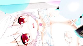 Imbapovi - Busty Miku Plays with Inflatable Pillows