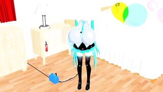 Imbapovi - Busty Miku Plays with Inflatable Pillows
