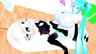 Imbapovi - Busty Miku Plays with Inflatable Pillows
