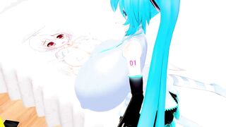 Imbapovi - Busty Miku Plays with Inflatable Pillows