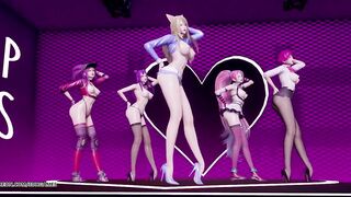 [MMD] TAHITI - Phone Number Sexy Kpop Striptease Ahri Akali Kaisa Evelynn Seraphine KDA 4K 60FPS