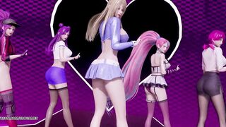 [MMD] TAHITI - Phone Number Sexy Kpop Striptease Ahri Akali Kaisa Evelynn Seraphine KDA 4K 60FPS