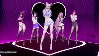 [MMD] TAHITI - Phone Number Sexy Kpop Striptease Ahri Akali Kaisa Evelynn Seraphine KDA 4K 60FPS