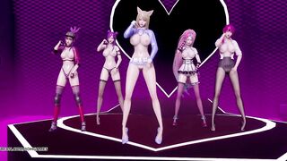 [MMD] TAHITI - Phone Number Sexy Kpop Striptease Ahri Akali Kaisa Evelynn Seraphine KDA 4K 60FPS
