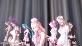 [MMD] Brown Eyed Girls - Abracadabra Hot Kpop Dance Ahri Akali Kaisa Lux Jinx Caitlyn 4K 60FPS