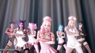[MMD] Brown Eyed Girls - Abracadabra Hot Kpop Dance Ahri Akali Kaisa Lux Jinx Caitlyn 4K 60FPS