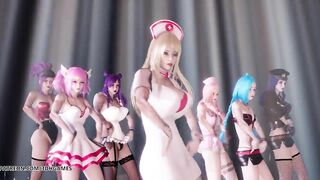 [MMD] Brown Eyed Girls - Abracadabra Hot Kpop Dance Ahri Akali Kaisa Lux Jinx Caitlyn 4K 60FPS