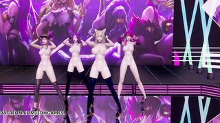 [MMD] GirlsDay - Something Kpop Striptease Ahri Akali Kaisa Evelynn League of Legends KDA