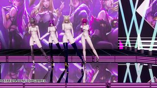 [MMD] GirlsDay - Something Kpop Striptease Ahri Akali Kaisa Evelynn League of Legends KDA
