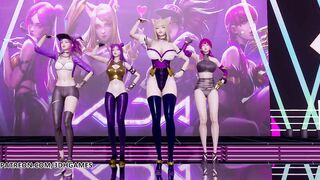 [MMD] GirlsDay - Something Kpop Striptease Ahri Akali Kaisa Evelynn League of Legends KDA