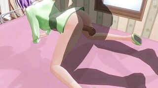 3D HENTAI Girlfriend in pajamas gets a doggystyle orgasm