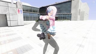 3D HENTAI Cute girlfriend fucks on the roof of the mall