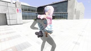 3D HENTAI Cute girlfriend fucks on the roof of the mall