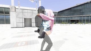 3D HENTAI Cute girlfriend fucks on the roof of the mall