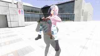 3D HENTAI Cute girlfriend fucks on the roof of the mall
