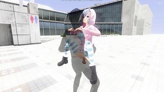 3D HENTAI Cute girlfriend fucks on the roof of the mall