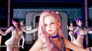 [MMD] Dreamcatcher - SCREAM Striptease Ahri Akali Kaisa Evelynn Seraphine KDA League of Legend