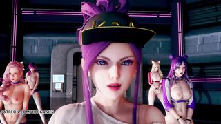 [MMD] Dreamcatcher - SCREAM Naked Kpop Dance Ahri Akali Kaisa Evelynn Seraphine KDA League of Legend