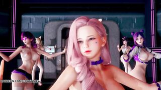 [MMD] Dreamcatcher - SCREAM Naked Kpop Dance Ahri Akali Kaisa Evelynn Seraphine KDA League of Legend