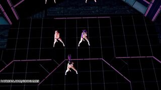 [MMD] Dreamcatcher - SCREAM Naked Kpop Dance Ahri Akali Kaisa Evelynn Seraphine KDA League of Legend
