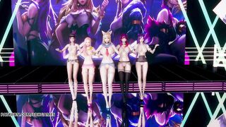 [MMD] Hello Venus -Wiggle Wiggle Naked Kpop Dance Ahri Akali Kaisa Evelynn Seraphine KDA