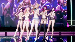 [MMD] Hello Venus -Wiggle Wiggle Naked Kpop Dance Ahri Akali Kaisa Evelynn Seraphine KDA