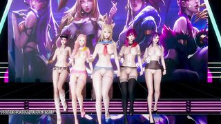 [MMD] Hello Venus -Wiggle Wiggle Naked Kpop Dance Ahri Akali Kaisa Evelynn Seraphine KDA