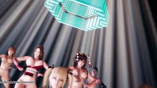 [MMD] PSY - GENTLEMAN DOA Striptease Marie Rose Honoka Misaki Mai Shiranui Tamaki Katsumi Nyotengu