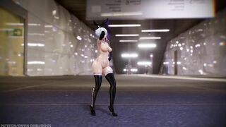 【MMD R-18 SEX DANCE】HAKU HOT BLACK SUIT PERFECT TASTY ASS BUNNY STYLE [BY] Orion DobleDosis