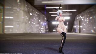 【MMD R-18 SEX DANCE】HAKU HOT BLACK SUIT PERFECT TASTY ASS BUNNY STYLE [BY] Orion DobleDosis